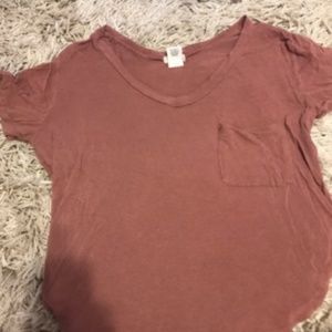 Tan Scoop Neck tee